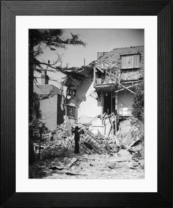 Framed Print : Councillor Denis Heath had a narrow escape when his Moseley house was damaged during an