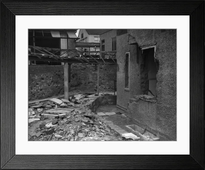 Framed Print : Damage to the Woodlands Hospital, Northfield, Birmingham following an air raid Framed Print : Damage to the Woodlands Hospital, Northfield, Birmingham following an air raid