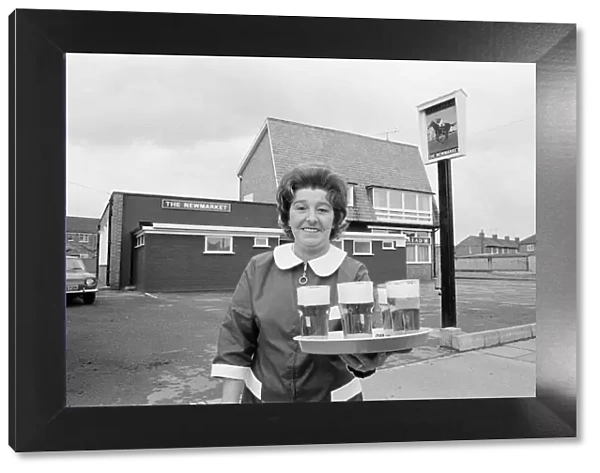 Barmaid at The Newmarket Pub, Penrith Road, Middlesbrough, 1972, Photocall