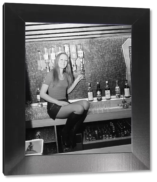 Barmaid at Mecca Bingo Hall, Middlesbrough, 1972, Photocall