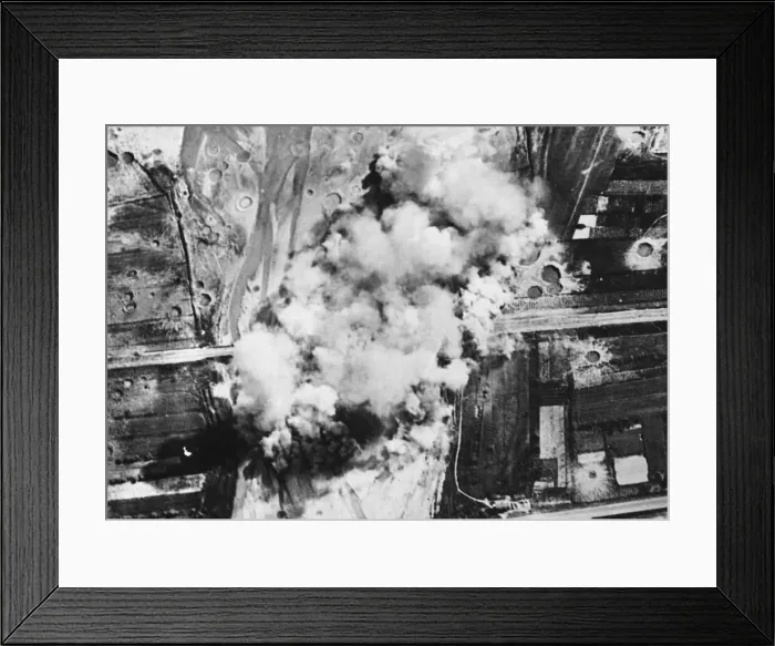 Framed Print : R. A. F. Marauders attack a railway bridge in Italy between Ancona Framed Print : R. A. F. Marauders attack a railway bridge in Italy between Ancona