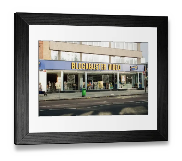 Framed Print : Blockbuster Video, 78 Coombe Lane, Raynes Park, Wimbledon, London, 8th November 1990