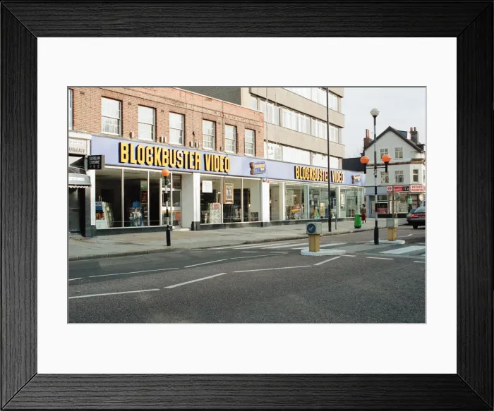 Framed Print : Blockbuster Video, 78 Coombe Lane, Raynes Park, Wimbledon, London, 8th November 1990 Framed Print : Blockbuster Video, 78 Coombe Lane, Raynes Park, Wimbledon, London, 8th November 1990