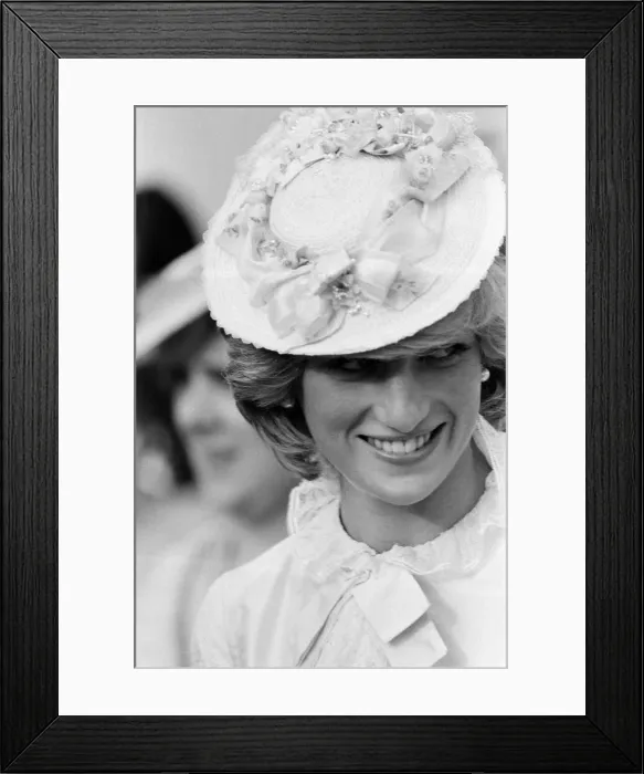 Framed Print : Princess Diana dressed up in Edwardian fashion for a Klondike evening at at Edmonton Park