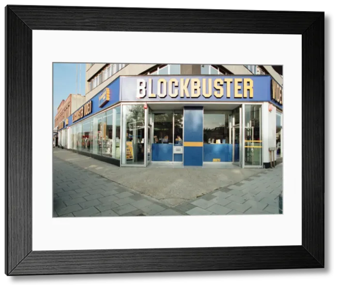 Framed Print : Blockbuster Video, 78 Coombe Lane, Raynes Park, Wimbledon, London, 8th November 1990 Framed Print : Blockbuster Video, 78 Coombe Lane, Raynes Park, Wimbledon, London, 8th November 1990