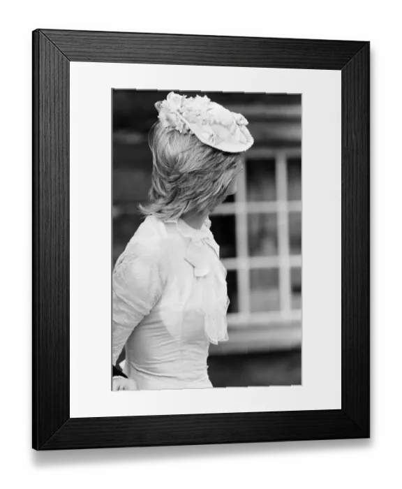 Framed Print : Princess Diana dressed up in Edwardian fashion for a Klondike evening at at Edmonton Park