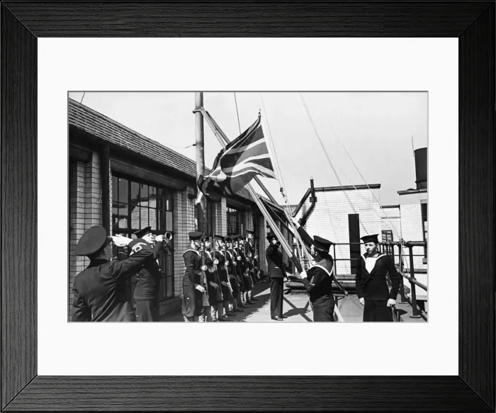 Framed Print : At 1500 hours each Saturday The Union Flag is hoist at the mast Framed Print : At 1500 hours each Saturday The Union Flag is hoist at the mast