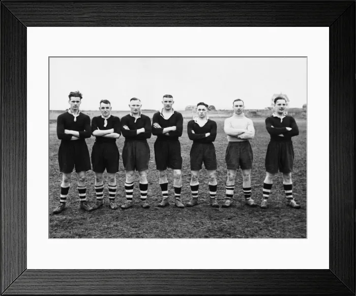 Framed Print : Football team of the 70th Infantry Brigade comprises several thousand pounds worth of