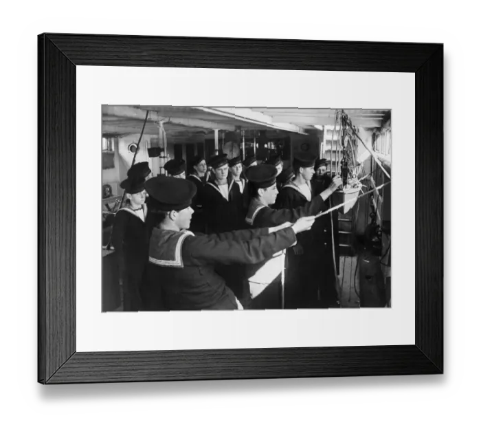 Framed Print : Commander Grant teaches orphans in the training ship Stork