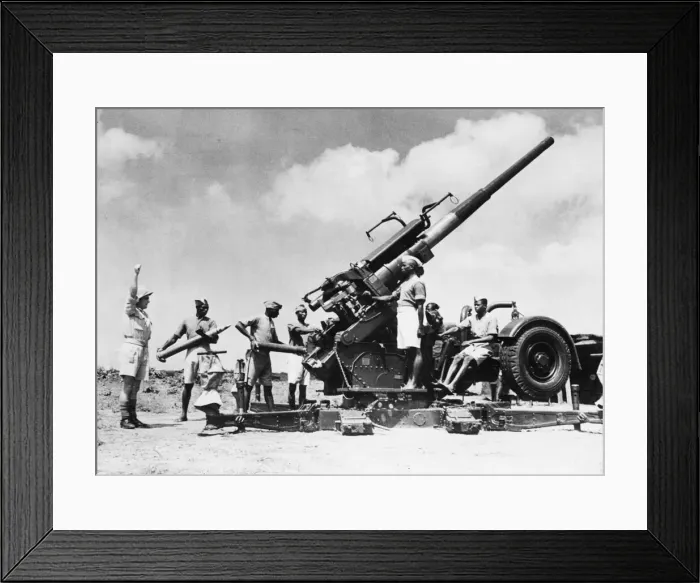 Framed Print : Anti-aircraft battery of the Royal West African Frontier Force. (Picture) A. A Framed Print : Anti-aircraft battery of the Royal West African Frontier Force. (Picture) A. A