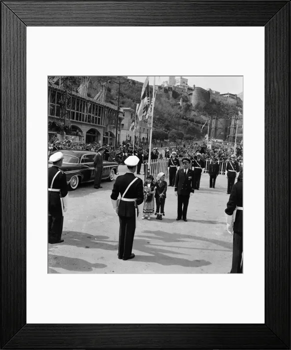 Framed Print : Scenes in Monte Carlo harbour as Grace Kelly arrives for her wedding to Prince Rainier