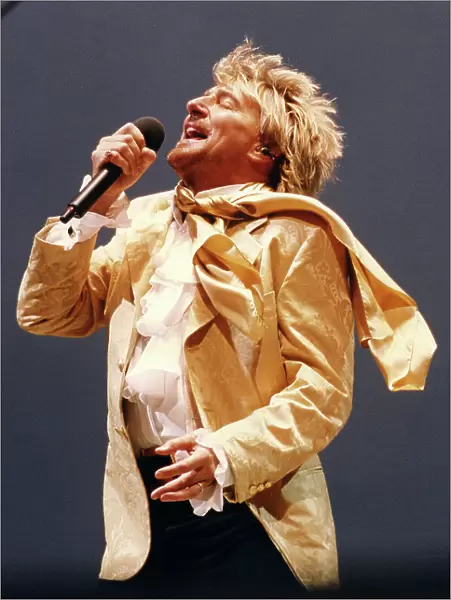 Singer Rod Stewart performs in concert at Gateshead International Stadium, Tyne and Wear
