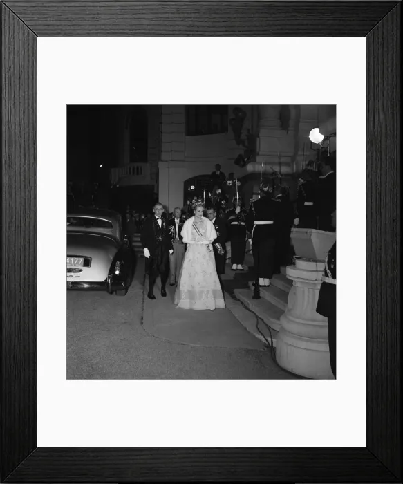 Framed Print : Princess Grace and Prince Rainier III arrive for a special ballet performance Framed Print : Princess Grace and Prince Rainier III arrive for a special ballet performance