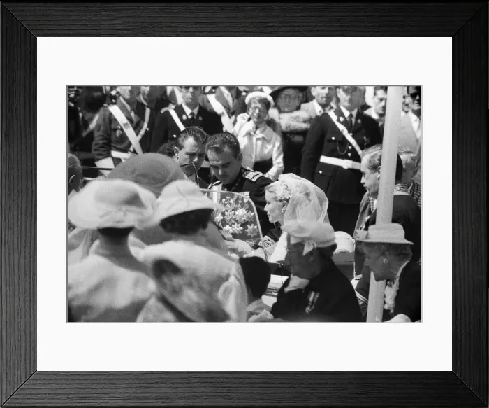 Framed Print : The marriage of Grace Kelly to Prince Rainier III, 1956. 19th April 1956