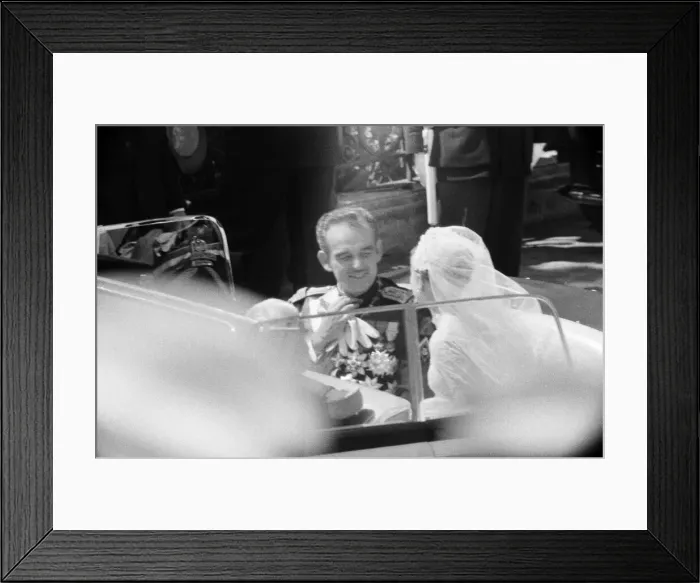 Framed Print : The marriage of Grace Kelly to Prince Rainier III, 1956. 19th April 1956 Framed Print : The marriage of Grace Kelly to Prince Rainier III, 1956. 19th April 1956