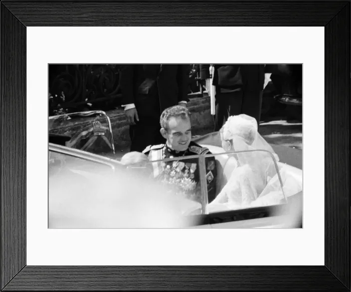 Framed Print : The marriage of Grace Kelly to Prince Rainier III, 1956. 19th April 1956