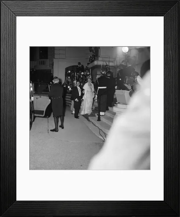 Framed Print : Princess Grace and Prince Rainier III arrive for a special ballet performance Framed Print : Princess Grace and Prince Rainier III arrive for a special ballet performance