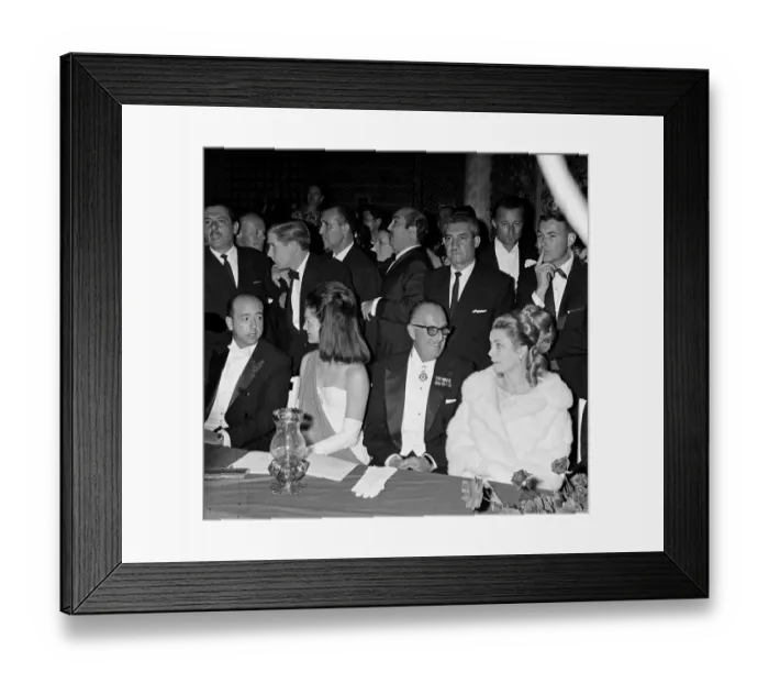 Framed Print : Jacqueline Kennedy and Princess Grace of Monaco attend a debutante ball in Seville, Spain