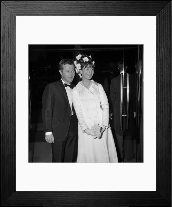 Framed Print : Nanette Newman with Bryan Forbes at the premiere of The Wrong Box'. May 1966 Framed Print : Nanette Newman with Bryan Forbes at the premiere of The Wrong Box'. May 1966