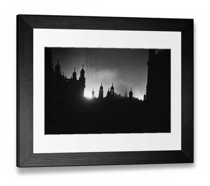 Framed Print : Fires caused by the dropping of thousands of incendiary bombs by the Luftwaffe Framed Print : Fires caused by the dropping of thousands of incendiary bombs by the Luftwaffe