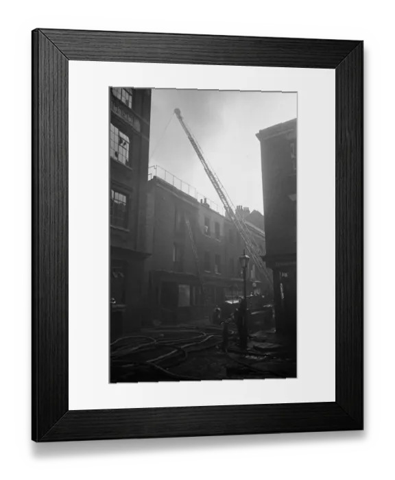 Framed Print : Fire fighters and emergency workers fight a fire at Brown Brothers, Great Eastern Street Framed Print : Fire fighters and emergency workers fight a fire at Brown Brothers, Great Eastern Street
