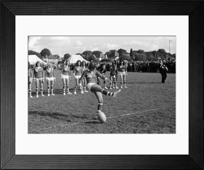 Framed Print : Rugby match between actresses and models sponsored by The Put Mustard On It committee Framed Print : Rugby match between actresses and models sponsored by The Put Mustard On It committee