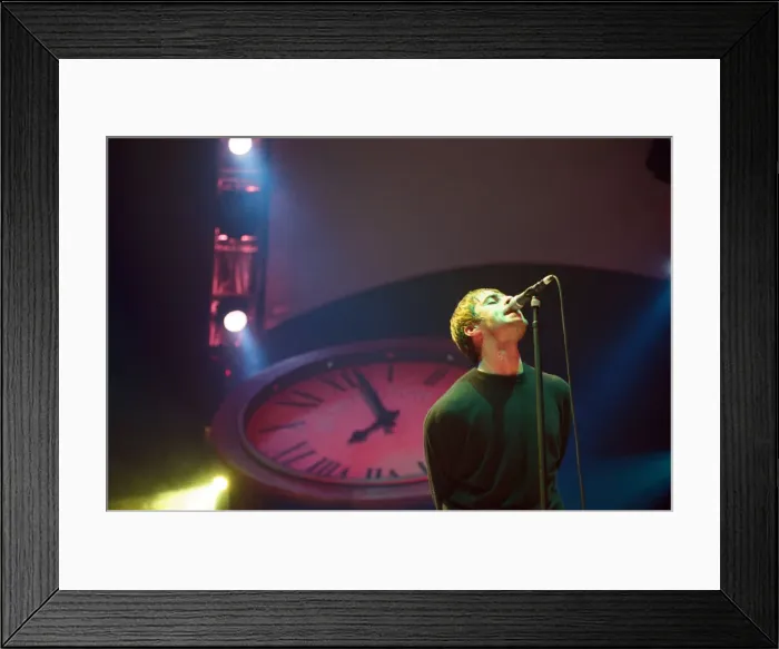 Framed Print : Liam Gallagher of Oasis performing at Newcastle Arena during their Be Here Now Tour Framed Print : Liam Gallagher of Oasis performing at Newcastle Arena during their Be Here Now Tour