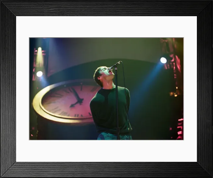 Framed Print : Liam Gallagher of Oasis performing at Newcastle Arena during their Be Here Now Tour Framed Print : Liam Gallagher of Oasis performing at Newcastle Arena during their Be Here Now Tour