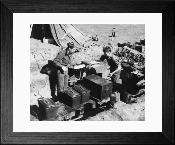Framed Print : Gunner James Pearson and Gunner E. L. Shaw cook for the troops in the Anzio beach head Framed Print : Gunner James Pearson and Gunner E. L. Shaw cook for the troops in the Anzio beach head