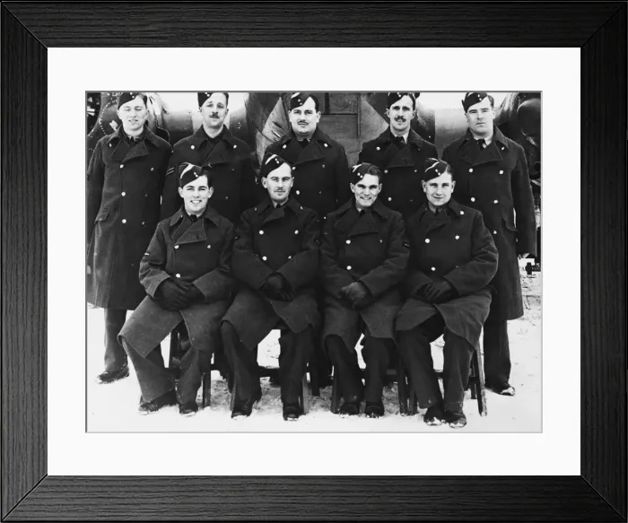 Framed Print : R. A. F. men who have qualified as air navigators after training in Canada under Framed Print : R. A. F. men who have qualified as air navigators after training in Canada under