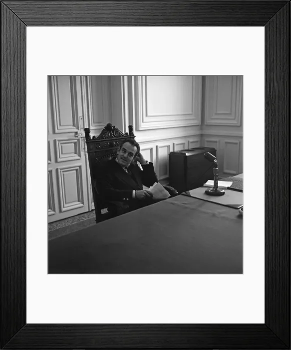 Framed Print : Prince Rainier of Monaco holds a press conference before the birth of his first baby Framed Print : Prince Rainier of Monaco holds a press conference before the birth of his first baby
