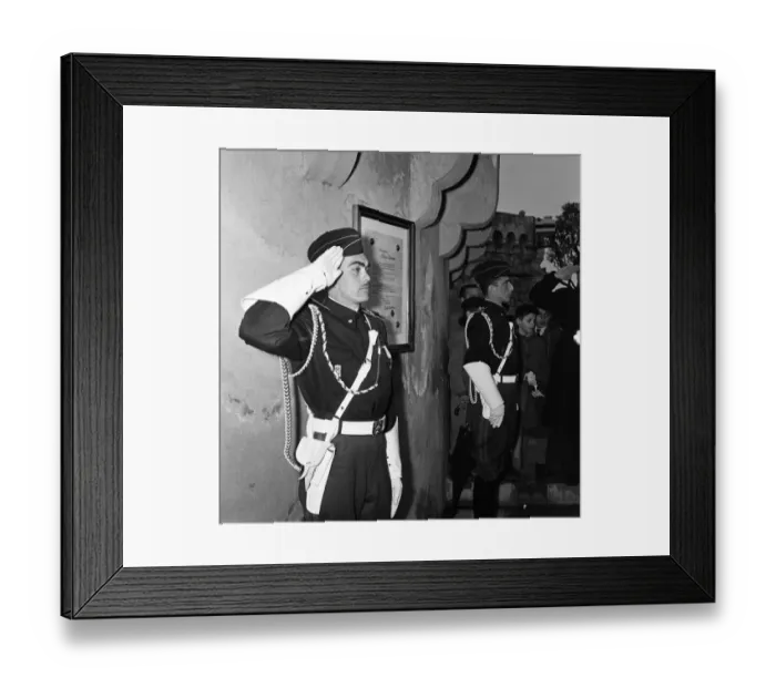 Framed Print : Celebrations in Palace Square, Monaco, following the birth of the Princess Caroline