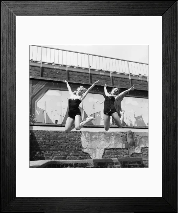Framed Print : The Manhattans, American dancers, Beverley (blonde hair) and Sue