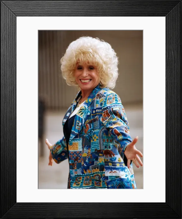 Framed Print : Actress Barbara Windsor, who is in Newcastle to film the Tyne Tees series