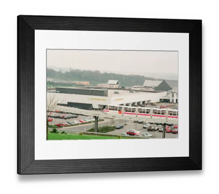 Framed Print : Monorail at Merry Hill Shopping Centre in Brierley Hill, Metropolitan Borough of Dudley