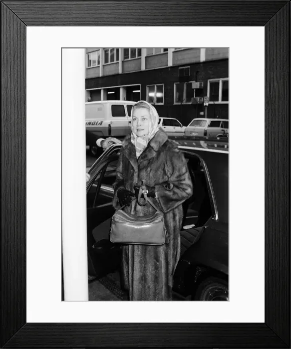 Framed Print : Princess Grace of Monaco at Heathrow Airport. 8th March 1981 Framed Print : Princess Grace of Monaco at Heathrow Airport. 8th March 1981