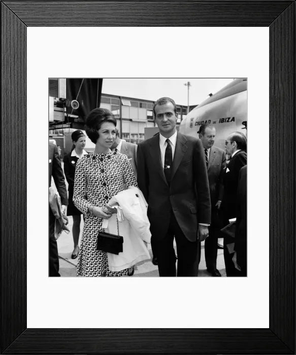 Framed Print : Prince Juan Carlos and Princess Sofia of Spain arrive at Heathrow Airport Framed Print : Prince Juan Carlos and Princess Sofia of Spain arrive at Heathrow Airport