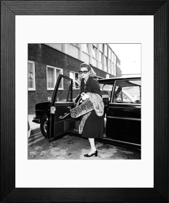 Framed Print : Princess Grace of Monaco leaves Heathrow Airport after a short stay in London