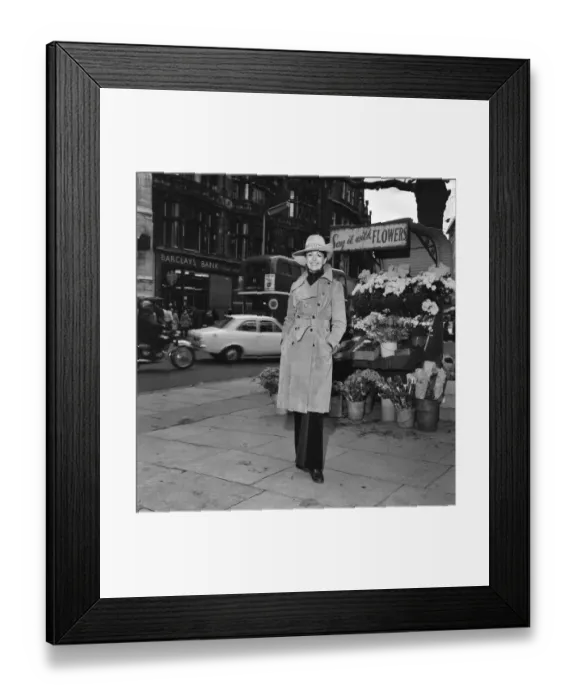 Framed Print : Actress Nanette Newman pictured in Sloane Square, London. 17th November 1973 Framed Print : Actress Nanette Newman pictured in Sloane Square, London. 17th November 1973