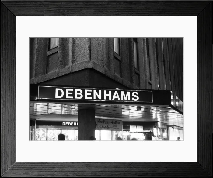 Framed Print : A London branch of Debenhams. 25th November 1979 Framed Print : A London branch of Debenhams. 25th November 1979