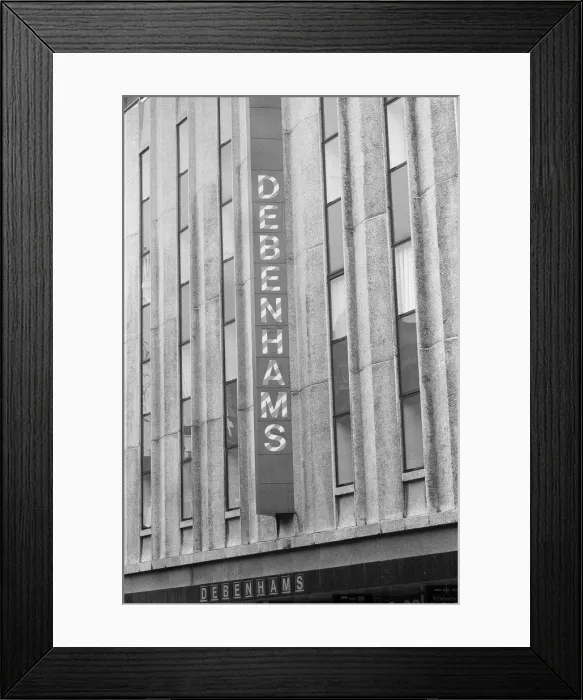 Framed Print : Debenhams shop sign. 1978 Framed Print : Debenhams shop sign. 1978