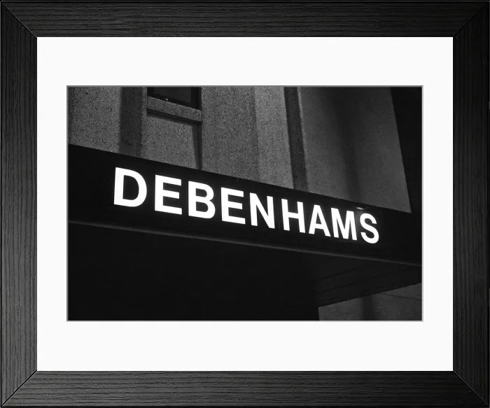Framed Print : A London branch of Debenhams. 25th November 1979 Framed Print : A London branch of Debenhams. 25th November 1979