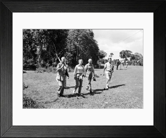 Framed Print : Princess Anne visits the famous Treetops Hotel at Aberdare National Park in Kenya