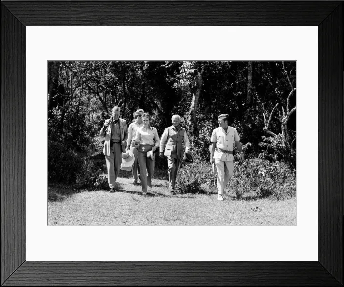 Framed Print : Princess Anne visits the famous Treetops Hotel at Aberdare National Park in Kenya