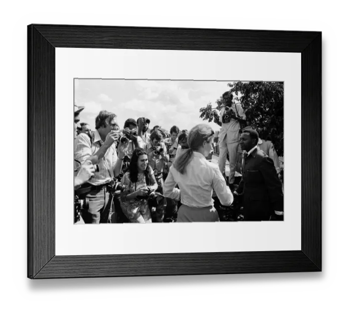 Framed Print : Princess Anne visits the famous Treetops Hotel at Aberdare National Park in Kenya