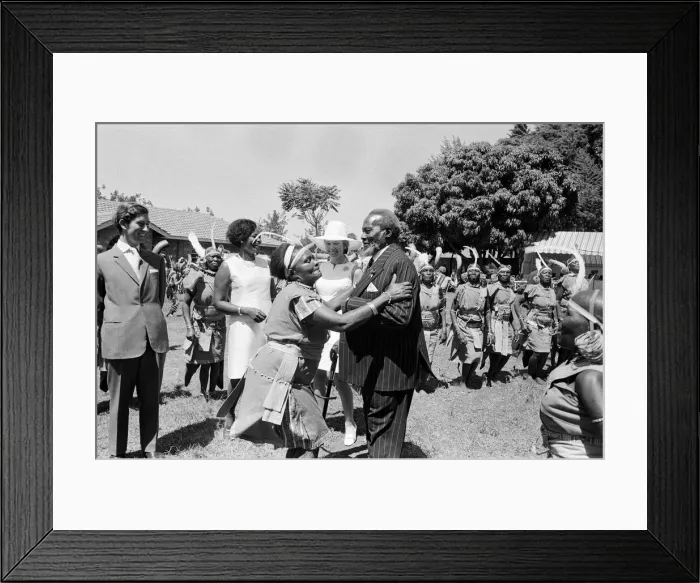 Framed Print : Princess Anne and Prince Charles watch a traditional dance of welcome alongside Framed Print : Princess Anne and Prince Charles watch a traditional dance of welcome alongside