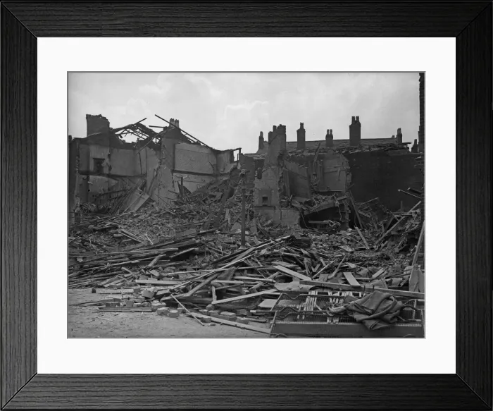 Framed Print : A pile of rubble is all that remains of terrace housing off Farm Street, Hockley Framed Print : A pile of rubble is all that remains of terrace housing off Farm Street, Hockley