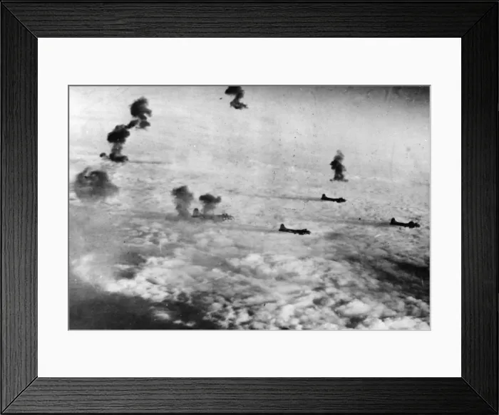 Framed Print : German ground defences threw up an intense barrage of flak over their capitals in an Framed Print : German ground defences threw up an intense barrage of flak over their capitals in an