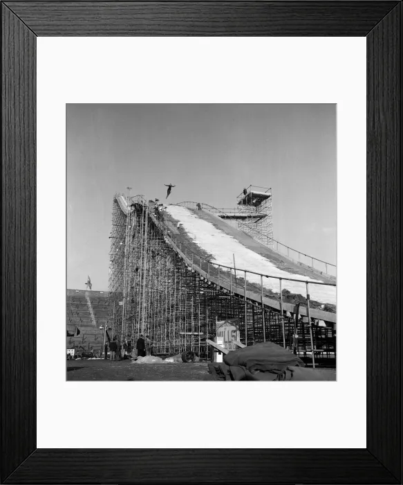 Framed Print : Skiing at Wembley Stadium, London. 30th May 1961 Framed Print : Skiing at Wembley Stadium, London. 30th May 1961