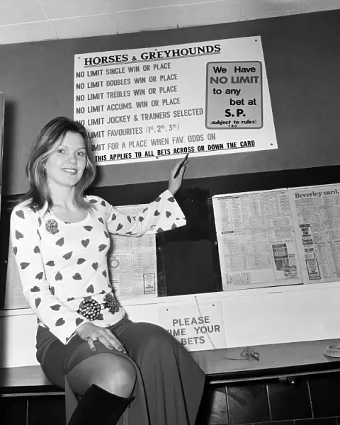 New betting shop owner Shirley Anne Baines in her shop at New Kings Road, Fulham